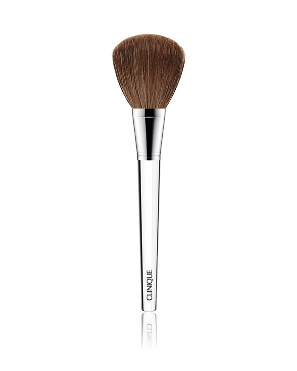 Powder Brush, Large, plush, allover face brush dusts on loose or pressed powder for smooth, even application. Antibacterial technology.